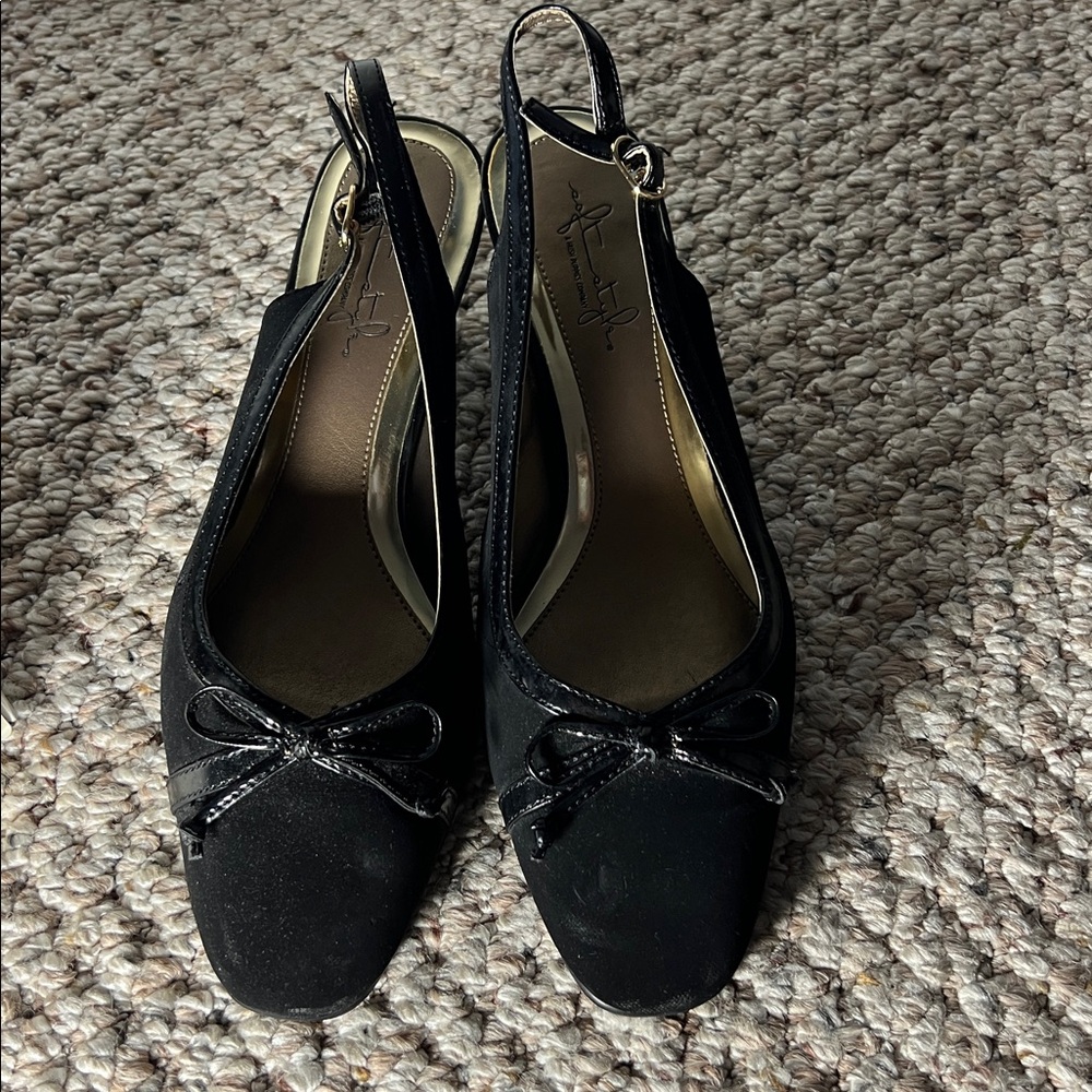 Soft Style Hush Puppies Corina black  3 inch heels size 9EW - Picture 2 of 12